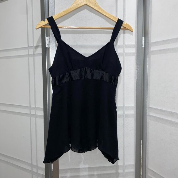 GAP Tops - Gap Women's Empire Babydoll Chiffon Sleeveless Chiffon V-Neck Black Top